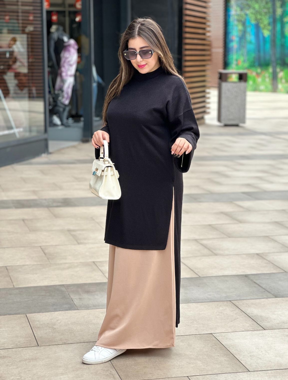 أونصومبل 2 بياس عباية ثوب كريب + تريكو صوفا