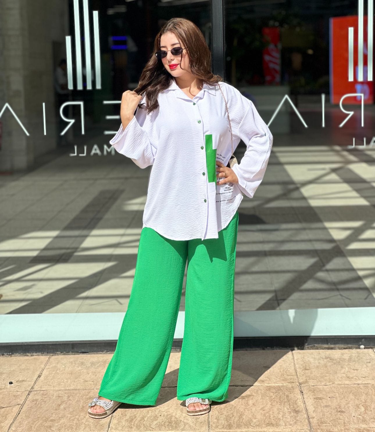 أنصومبل 2 بياس ثوب كريب مكرّش طايح و مريح 3 ألوان