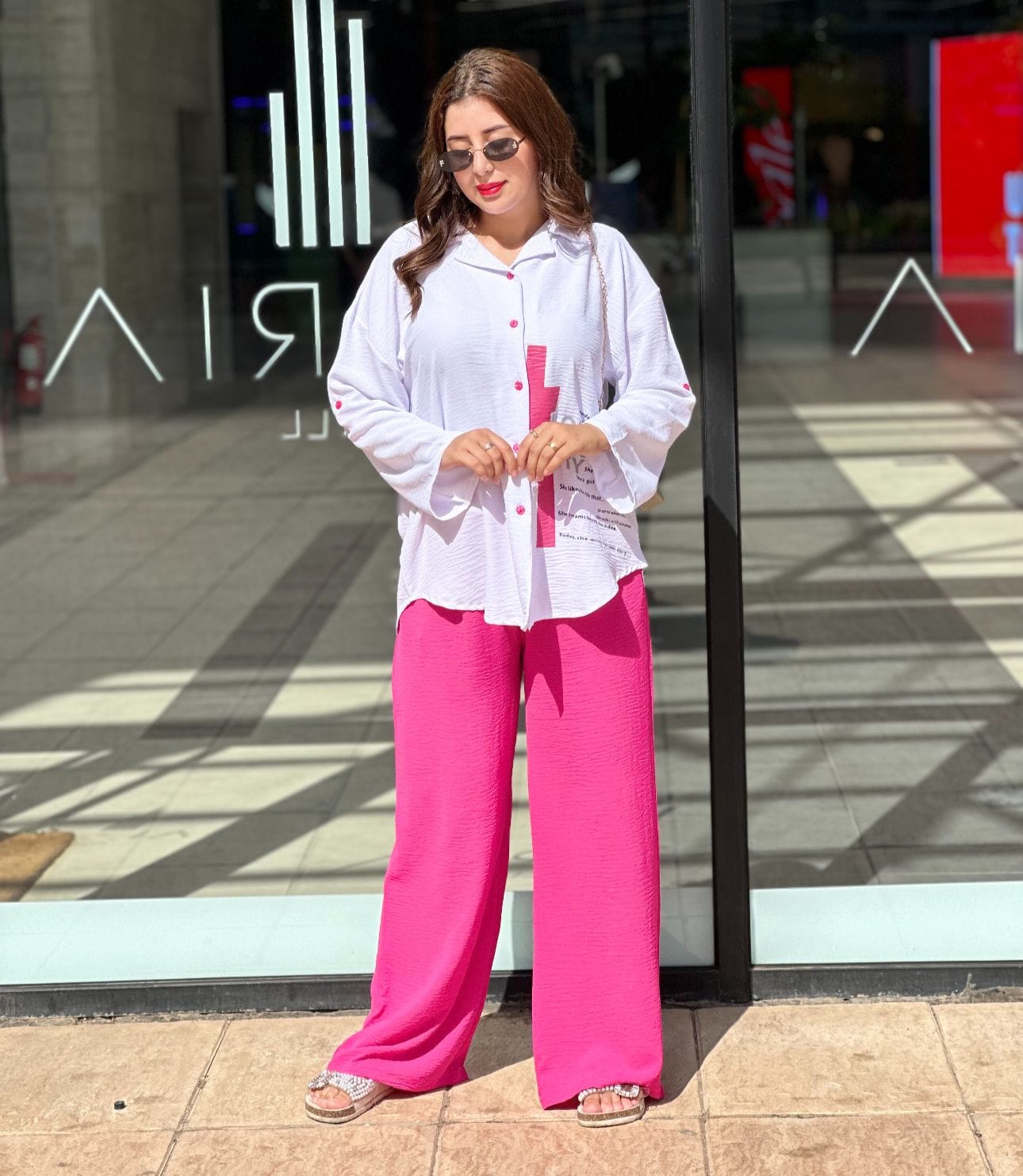 أنصومبل 2 بياس ثوب كريب مكرّش طايح و مريح 3 ألوان