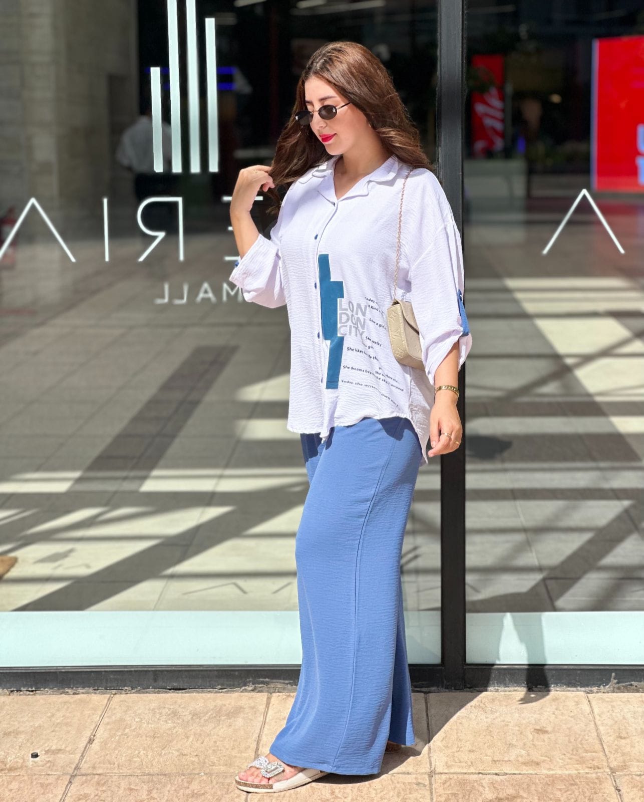 أنصومبل 2 بياس ثوب كريب مكرّش طايح و مريح 3 ألوان