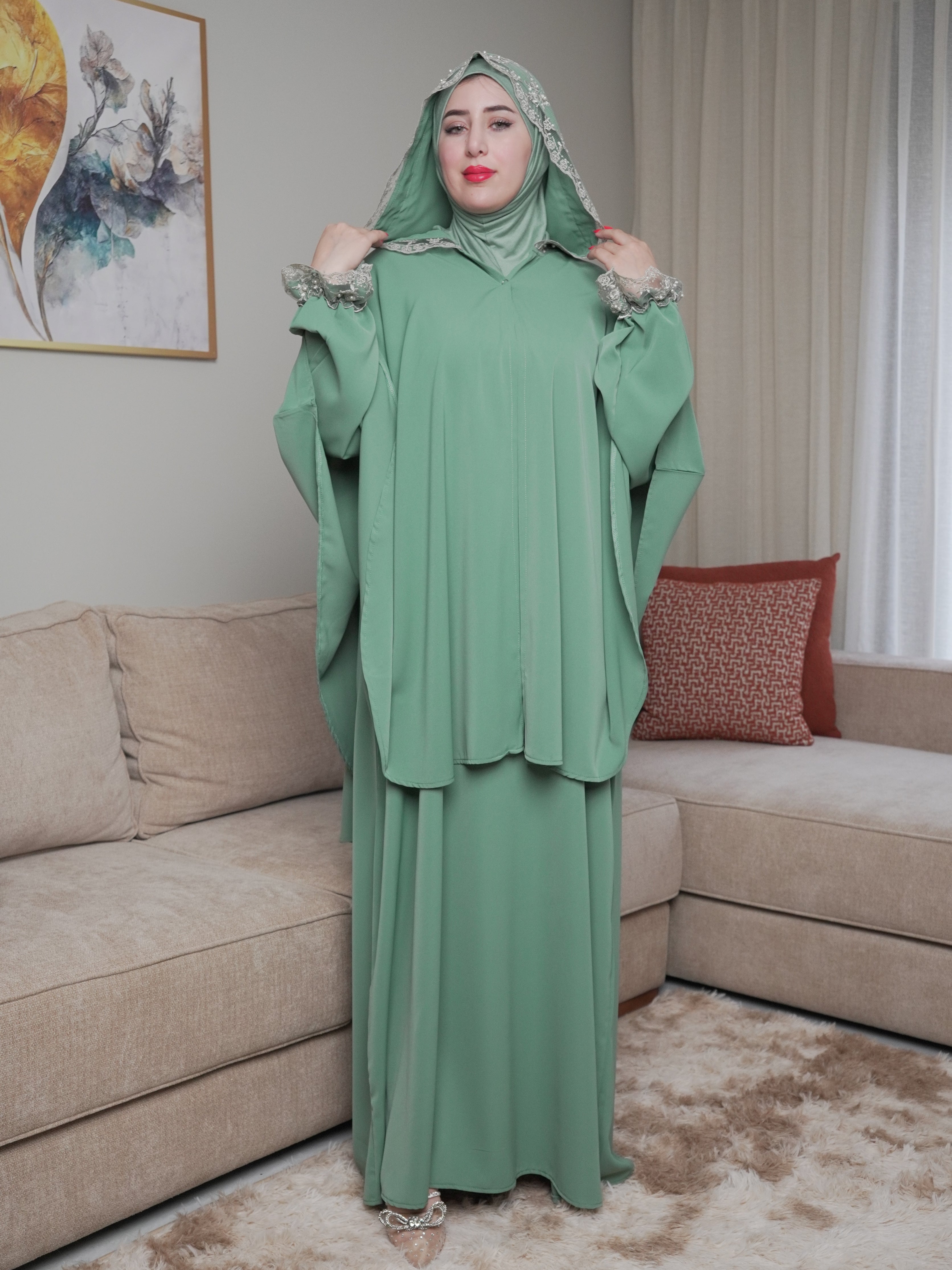 آخر صيحات عباية الصلاة 3 قطع بالسلهام😍