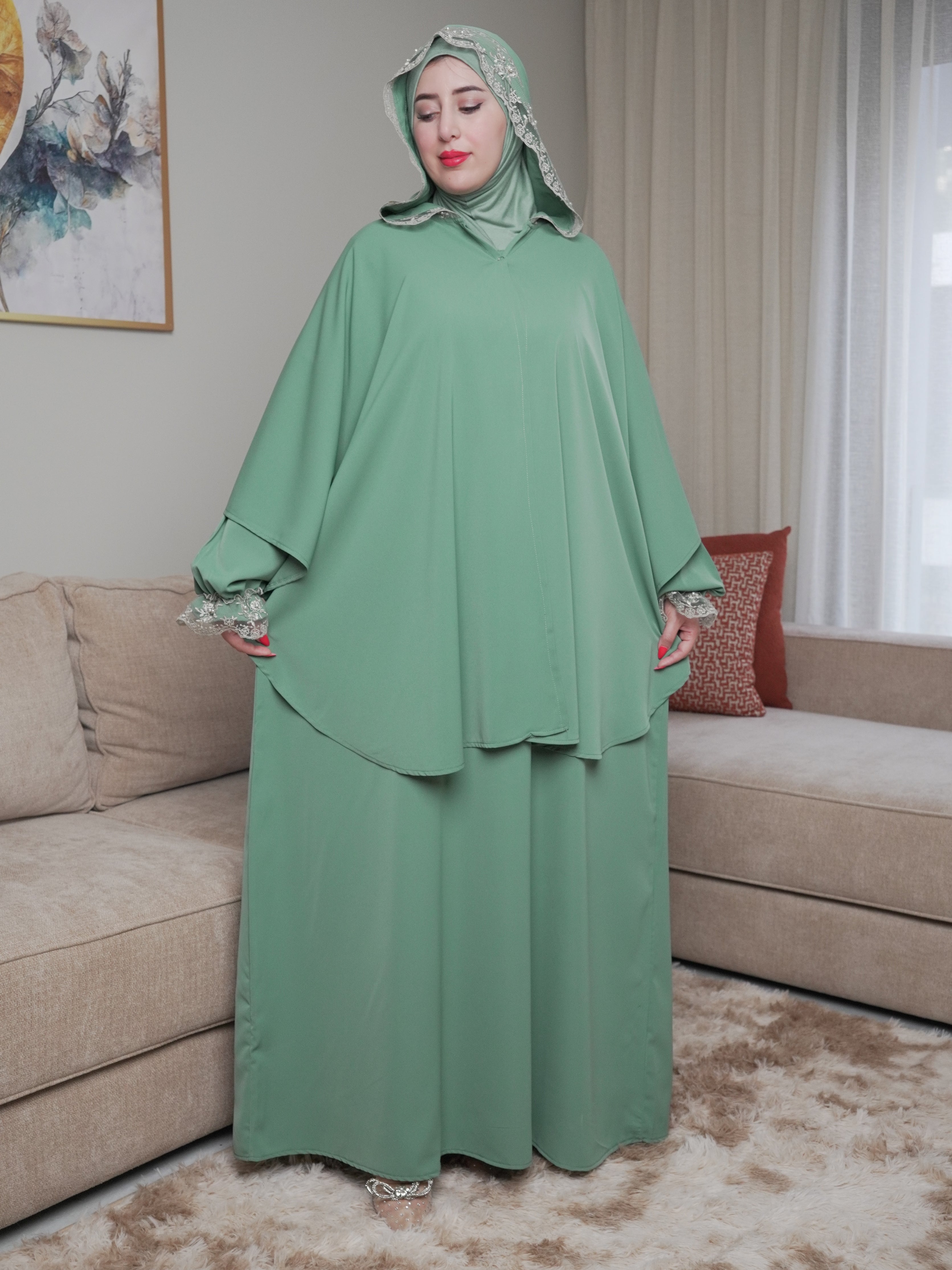 آخر صيحات عباية الصلاة 3 قطع بالسلهام😍