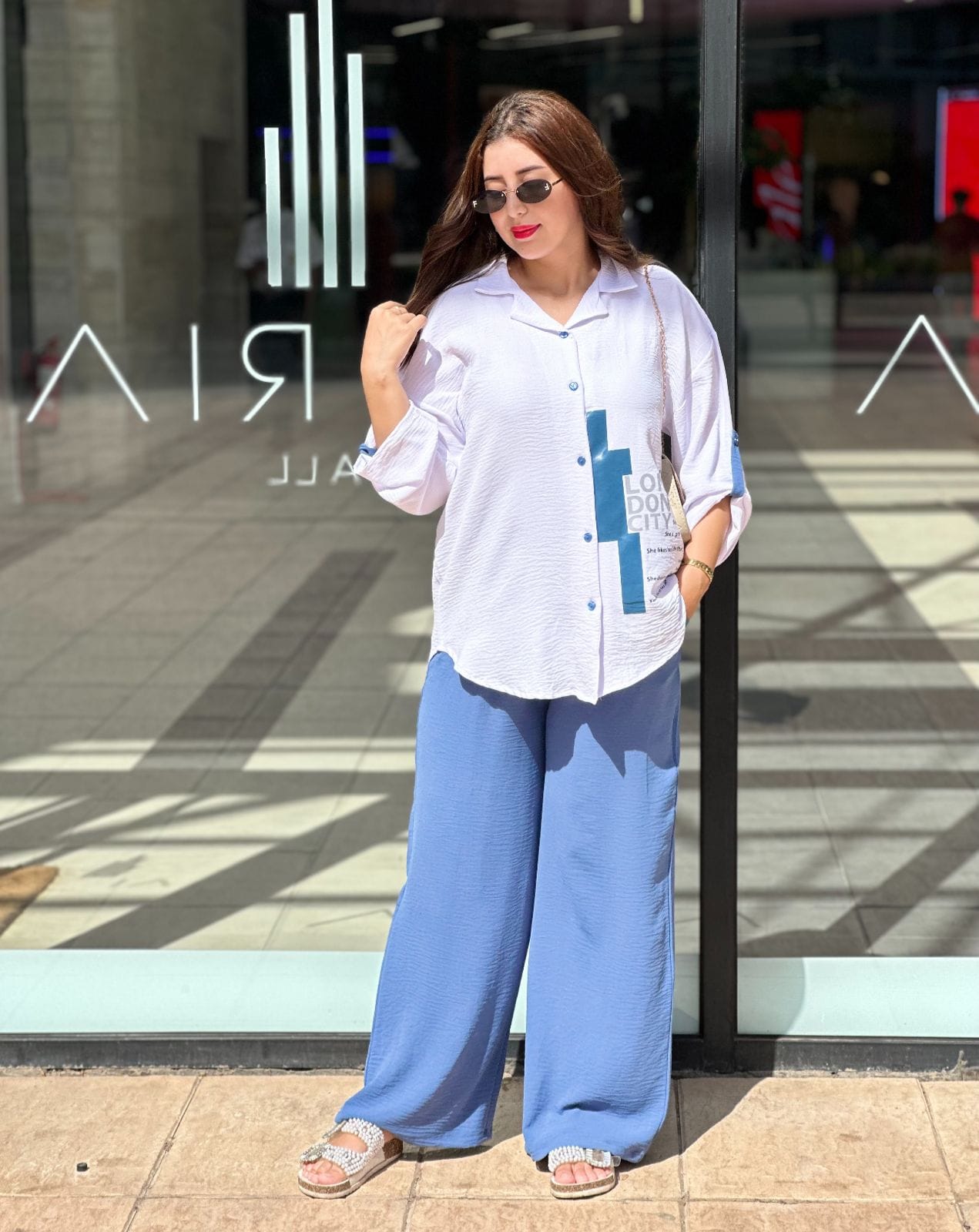 أنصومبل 2 بياس ثوب كريب مكرّش طايح و مريح 3 ألوان